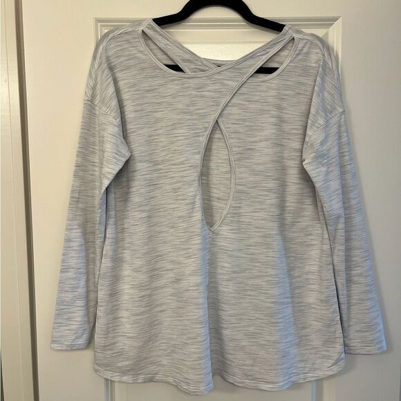 LULULEMON Back Into It Long Sleeve Top White/Gray Women’s Size 6 - Picture 4 of 6
